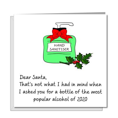 Cartolina di Natale divertente 2020 - Disinfettante per le mani Best Alcohol
