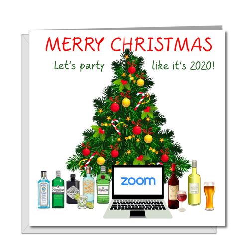 Funny 2020 Christmas Card - Zoom Party