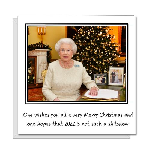 Funny 2021 Christmas Card - Queen's Speech Shit Show