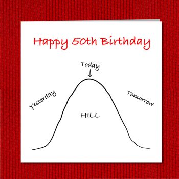 Carte d'anniversaire drôle 50e - Over the Hill - Humoristique 4