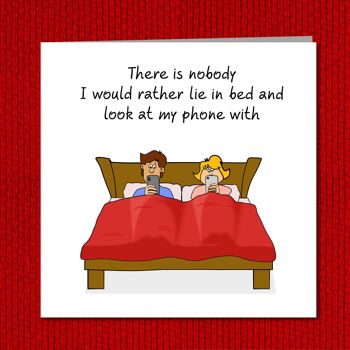 Anniversaire drôle, Saint Valentin, carte d'anniversaire - Téléphones au lit 4