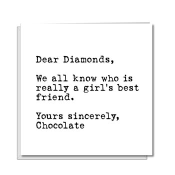Carte d'anniversaire amusante - Diamant et chocolat 1