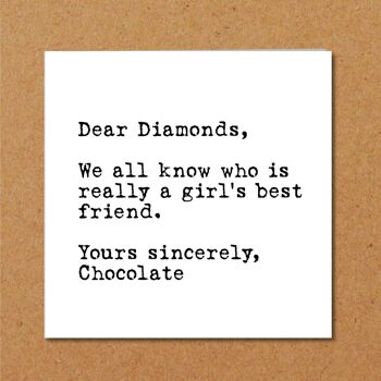 Carte d'anniversaire amusante - Diamant et chocolat 2