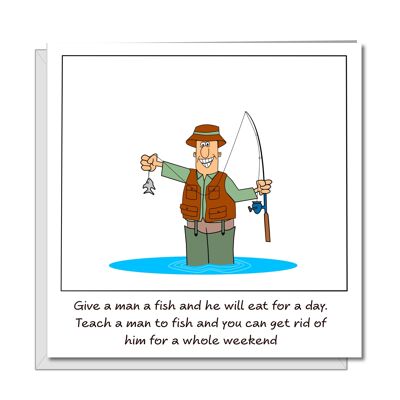 Tarjeta divertida de cumpleaños / Día del padre para papá - Pesca / Captura