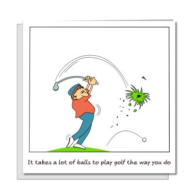 Tarjeta divertida de cumpleaños / Día del padre para papá - Jugando al golf