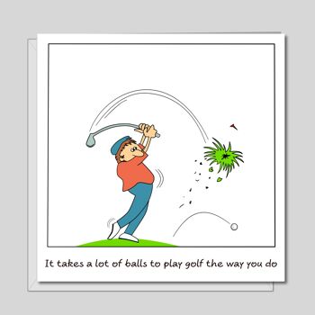 Carte d'anniversaire/fête des pères amusante pour papa - Jouer au golf 2