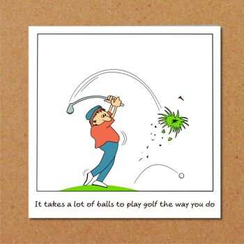 Carte d'anniversaire/fête des pères amusante pour papa - Jouer au golf 3