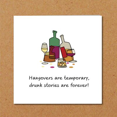 Funny Birthday / Thank You Card - Hangover Temporary