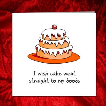 Carte de gâteau d'anniversaire drôle pour femme - Cake to Boobs 3
