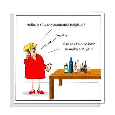 Funny Birthday Card -  Female - Mixing Cocktails - Humour