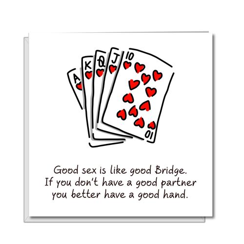 Funny Birthday Card - Bridge Card Game -Rude Naughty
