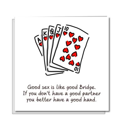 Tarjeta de cumpleaños divertida - Juego de cartas Bridge - Rude Naughty