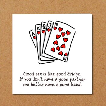 Carte d'anniversaire amusante - Jeu de cartes Bridge - Rude Naughty 2