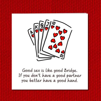 Carte d'anniversaire amusante - Jeu de cartes Bridge - Rude Naughty 4