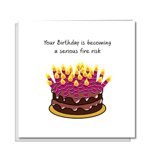 Funny Birthday Card - Cake & Candles - 40th 50th 60th