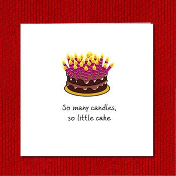 Carte d'anniversaire amusante - Gâteau et bougies - 40e 50e 60e 4