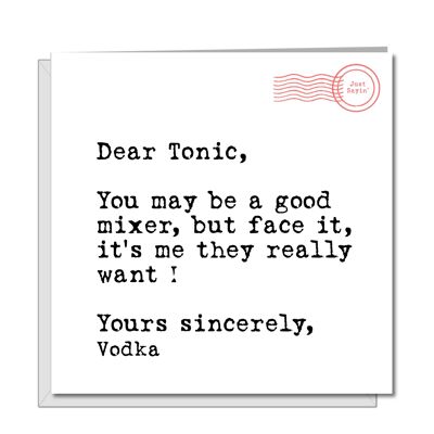 Funny Birthday Card - Dear Vodka Tonic