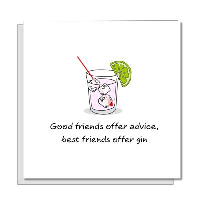 Funny Birthday Card - Gin and Tonic - Humorous