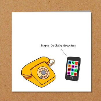 Carte d'anniversaire amusante - Téléphone grand-mère 2