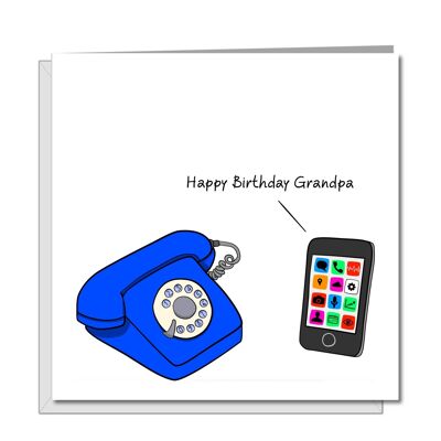 Scheda di compleanno divertente - telefono del nonno