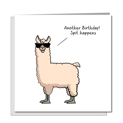 Scheda di compleanno divertente - Llama Animal