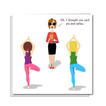 Carte d'anniversaire amusante - Pilates Yoga Mindfulness - Femme 1