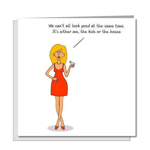 Funny Birthday card - Wife - Look Good at the Same Time