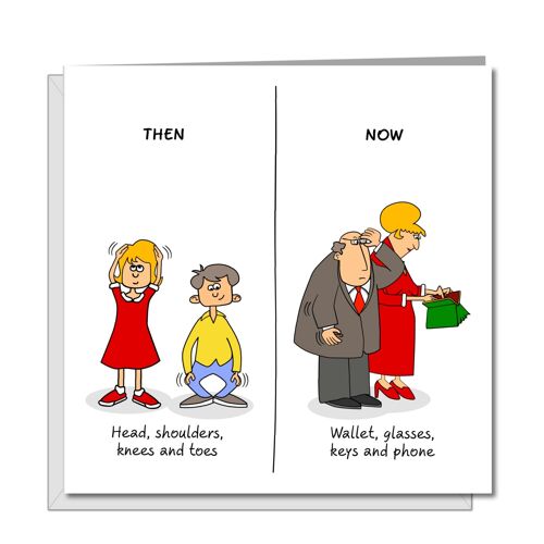 Funny Birthday card 40th 50th 60th - Head Shoulders Knees