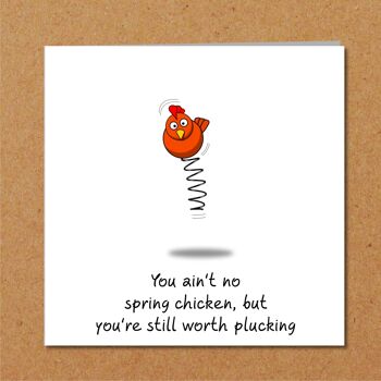 Carte d'anniversaire drôle de Saint-Valentin - Cueillette de poulet de printemps 2