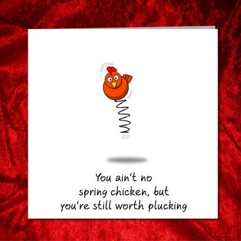 Carte d'anniversaire drôle de Saint-Valentin - Cueillette de poulet de printemps 3