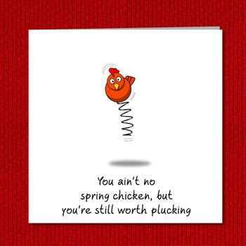 Carte d'anniversaire drôle de Saint-Valentin - Cueillette de poulet de printemps 4