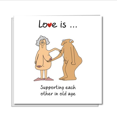Funny Birthday Valentines Card 40 50 60 - Support Each Other