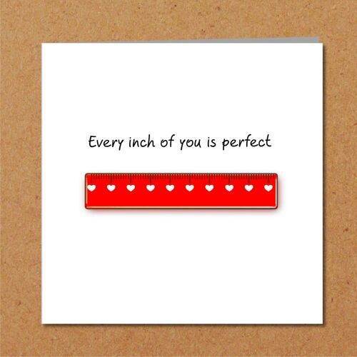 Funny Birthday, Valentines Card - Every Inch is Perfect