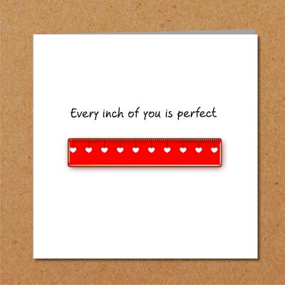 Anniversaire drôle, carte de Saint Valentin - Chaque pouce est parfait