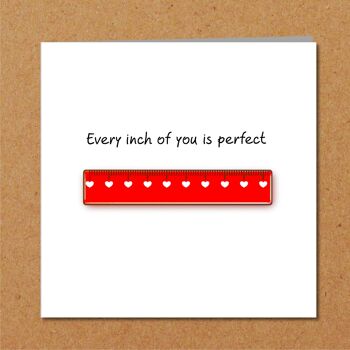 Anniversaire drôle, carte de Saint Valentin - Chaque pouce est parfait 1