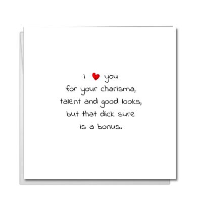 Funny Birthday, Valentines or Anniversary Card - Bonus Dick