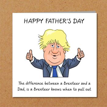 Carte drôle de fête des pères Boris Johnson / Brexit - Pull Out 2