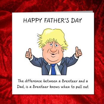 Carte drôle de fête des pères Boris Johnson / Brexit - Pull Out 3