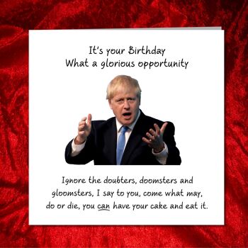 Carte d'anniversaire amusante de Boris Johnson - Ayez un gâteau et mangez-le 3