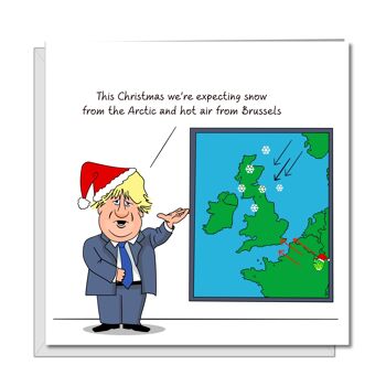 Carte de Noël amusante de Boris Johnson - Météo de Bruxelles 1
