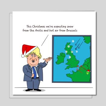 Carte de Noël amusante de Boris Johnson - Météo de Bruxelles 2
