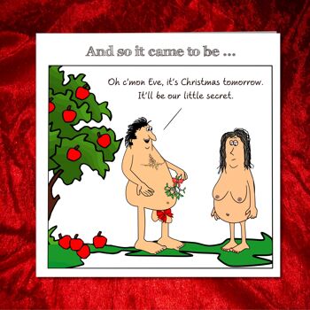 Carte de Noël drôle - Adam et Eve - grossier humoristique 3