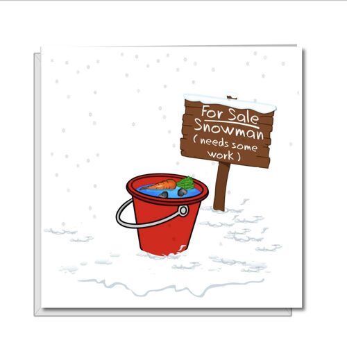 Funny Christmas Card - DIY Snowman Card - Humorous
