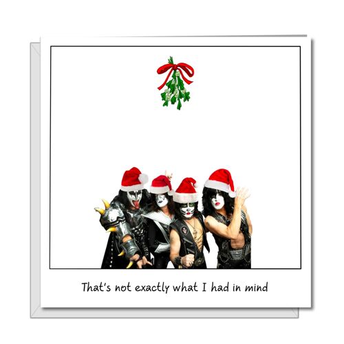 Funny Christmas Card - Kiss under the Mistletoe! - Kiss Band