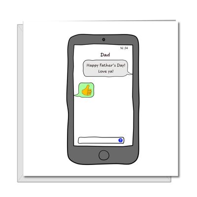 Funny Father's Day Card - Love You Text Message - Phone