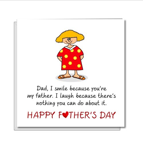 Funny Father's Day Card - Smile Laugh Happy Daughter
