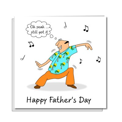 Lustige Vatertagskarte – Papa tanzt – humorvoll