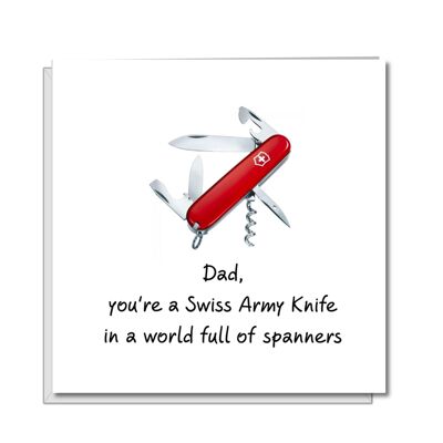Carte drôle de fête des pères - couteau suisse