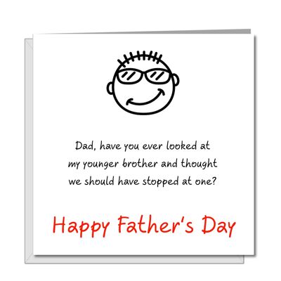 Funny Fathers Day Card, Daughter Son With Younger Brother
