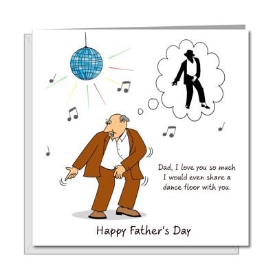 Divertente festa del papà o biglietto di compleanno - papà che balla
